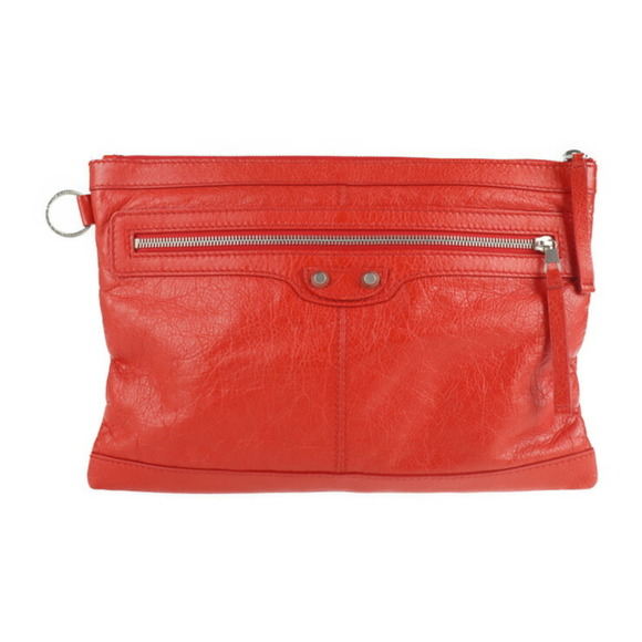 BALENCIAGA Classic Clip M Clutch Bag 273022 D9404 Leather Red Second Pouch - Picture 1 of 9